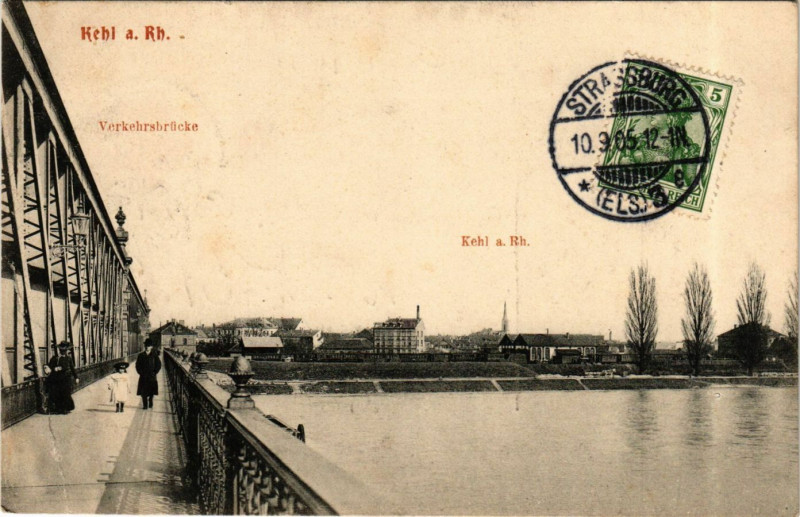 Carte postale ancienne Kehl a. Rh. - Verkehrsbrucke