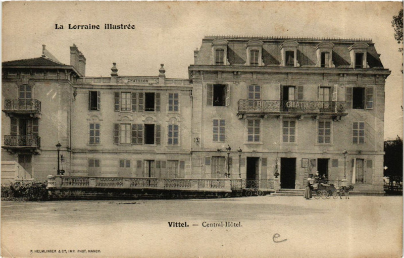 Carte postale ancienne Vittel - Central-Hotel à Vittel