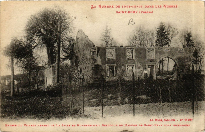 Carte postale ancienne La Guerre de 1914-15-16 dans les Vosges - Saint-Remy à Saint-Remy