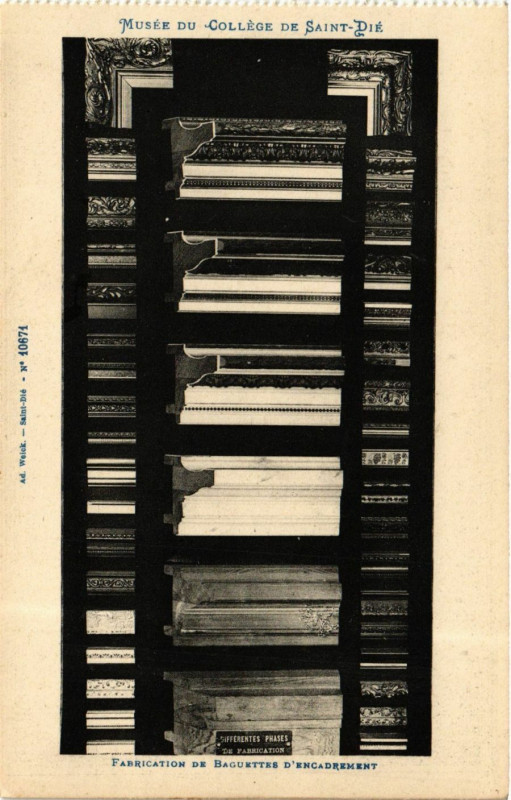 Carte postale ancienne Musée du College de Saint-Die - Fabrication de Baguettes