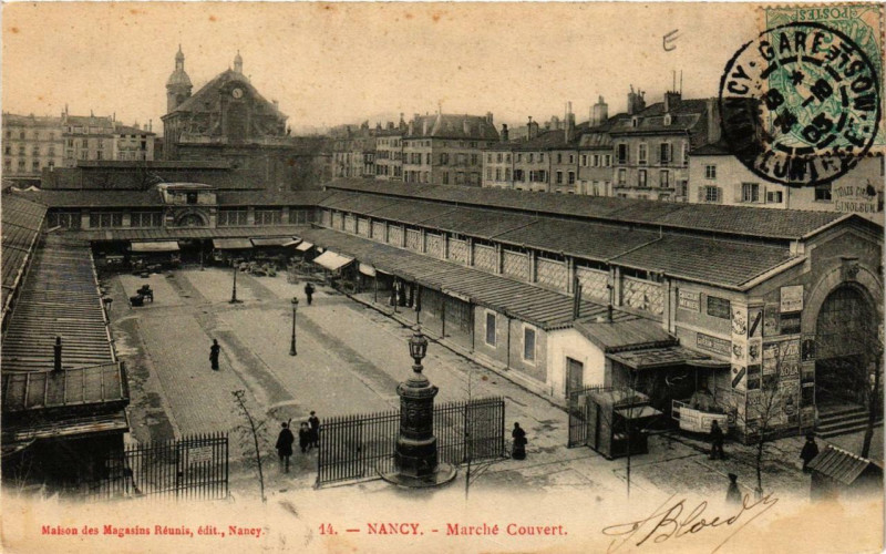 Carte postale ancienne Nancy Marché Couvert à Nancy