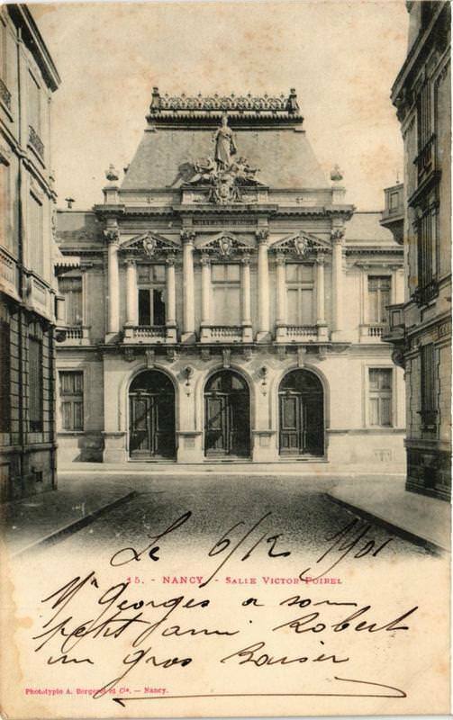 Carte postale ancienne Nancy Salie Victor Poirel à Nancy