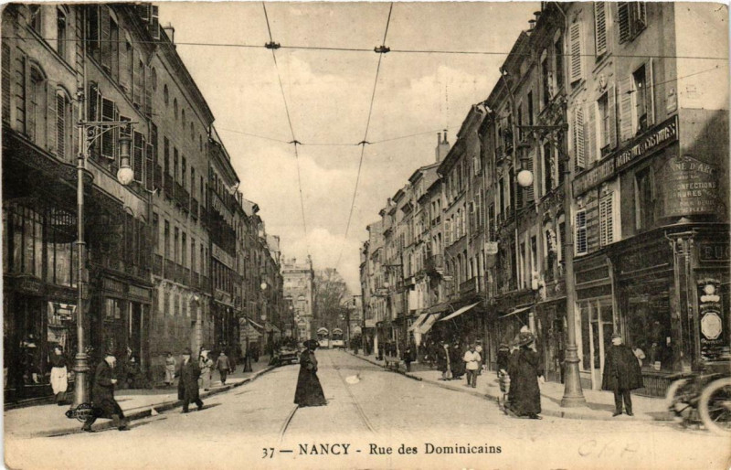 Carte postale ancienne Nancy Rue des Dominicains à Nancy