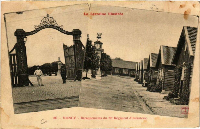 Carte postale ancienne Nancy Baraquements du 79e Regiment d'Infanterie à Nancy