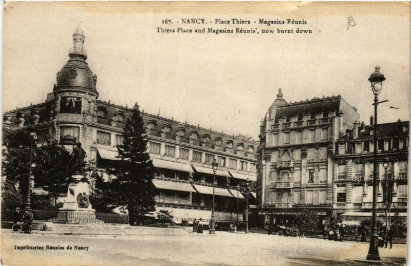 Carte postale ancienne Nancy Place Thiers à Nancy