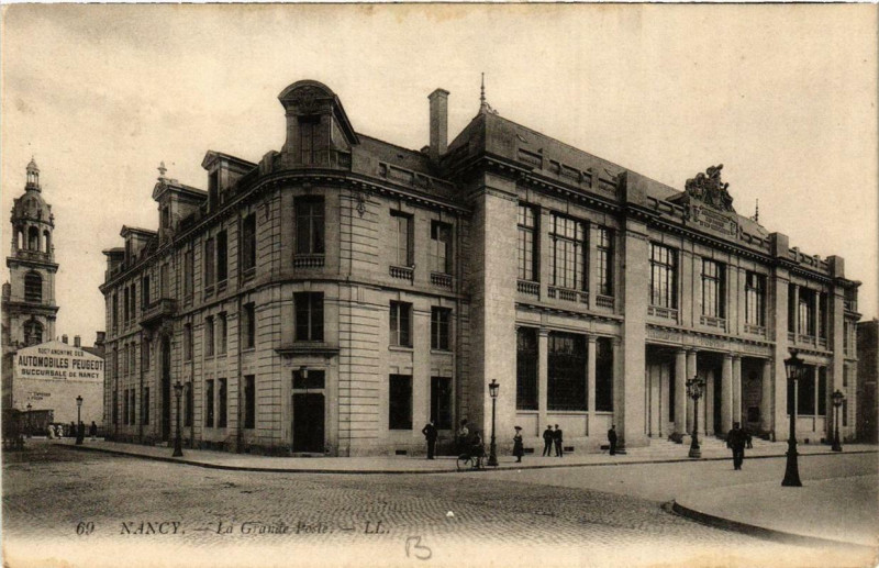 Carte postale ancienne Nancy La Grande Poste à Nancy