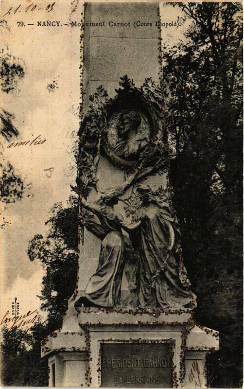 Carte postale ancienne Nancy Monument Carnot à Nancy