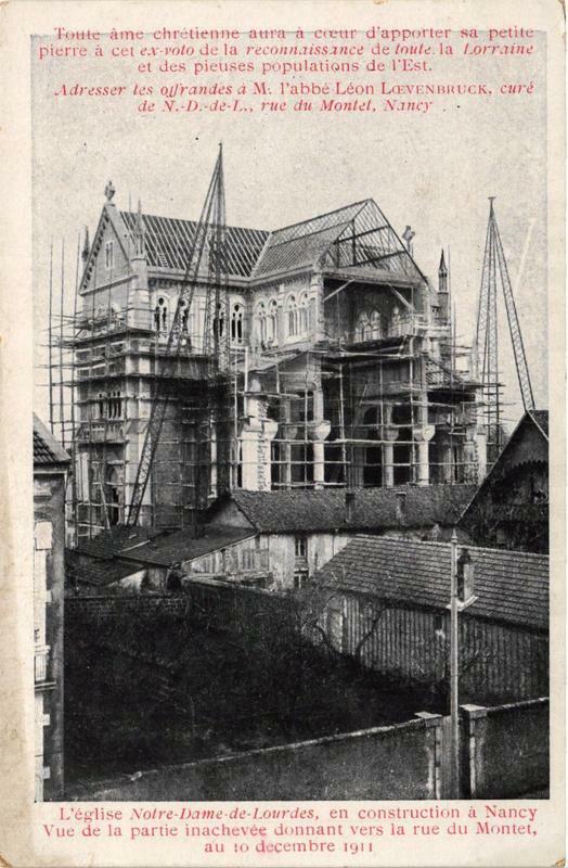 Carte postale ancienne Nancy L'Eglise N.-D. de Lourdes à Nancy