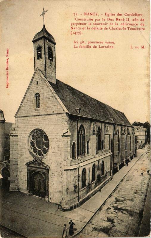 Carte postale ancienne Nancy Eglise des Coreliers à Nancy