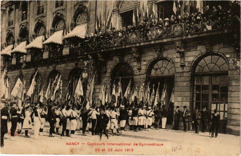 Carte postale ancienne Nancy Concours international de Gymnastique à Nancy