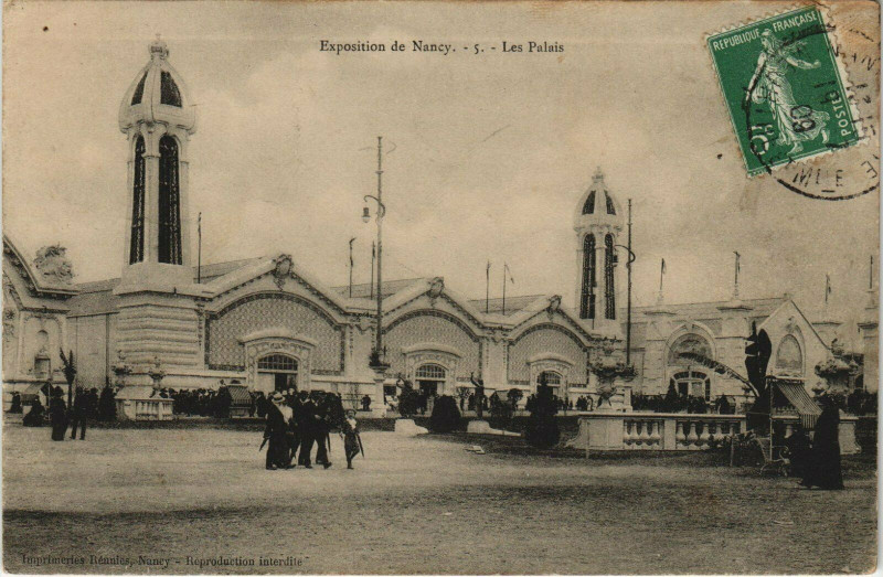 Carte postale ancienne Expo de Nancy. Les Palais à Nancy