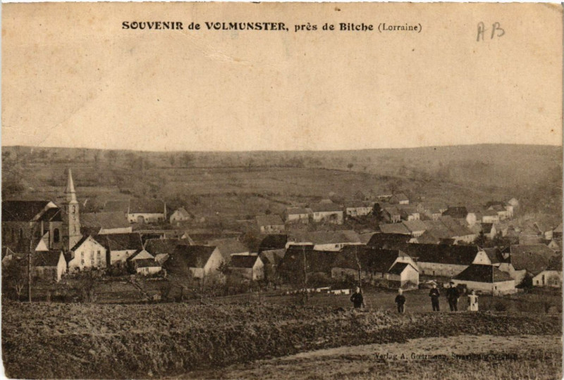 Carte postale ancienne Souvenir de Volmunster pres de Bitche à Volmunster