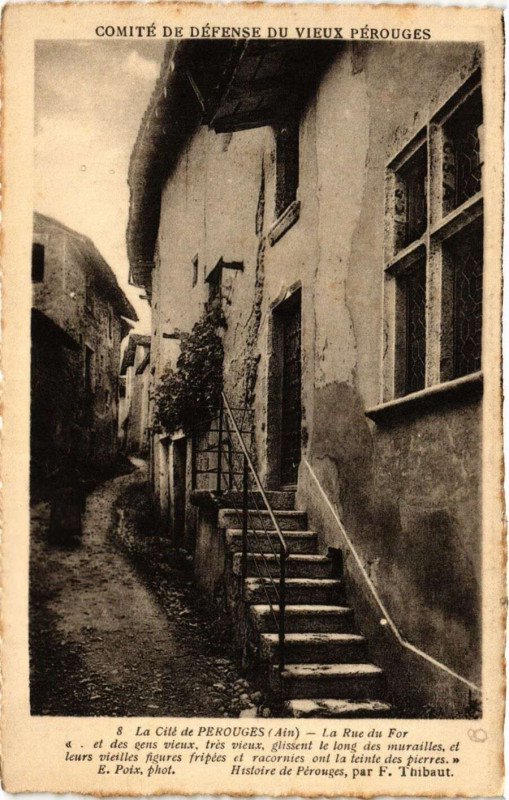 Carte postale ancienne Comté de Défense du - La Cité de Perouges - La Rue du For