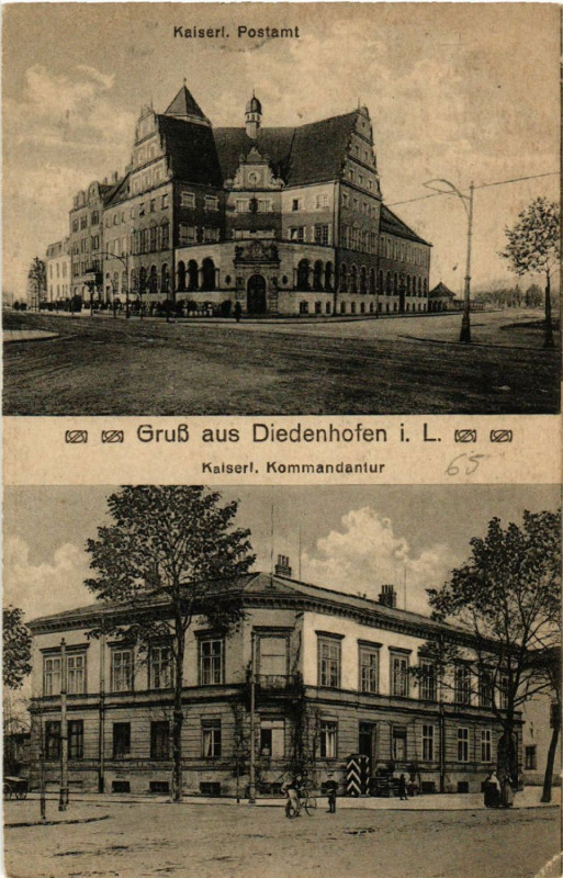 Carte postale ancienne Gruss aus Diedehofen i.-L.-Kaiserl Postamt Kaiserl Kommandantur