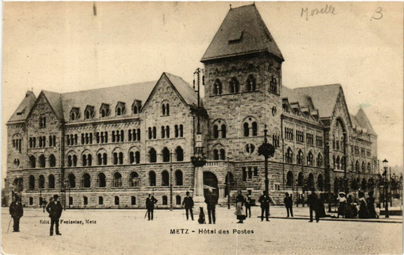 Carte postale ancienne Metz - Hotel des Postes à Metz
