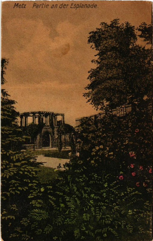 Carte postale ancienne Metz - Partie an der Esplanade à Metz
