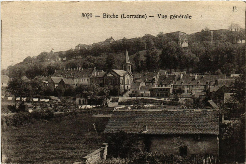 Carte postale ancienne Bitche - Vue générale à Bitche