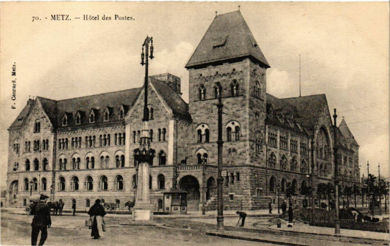 Carte postale ancienne Metz - Hotel des Postes à Metz