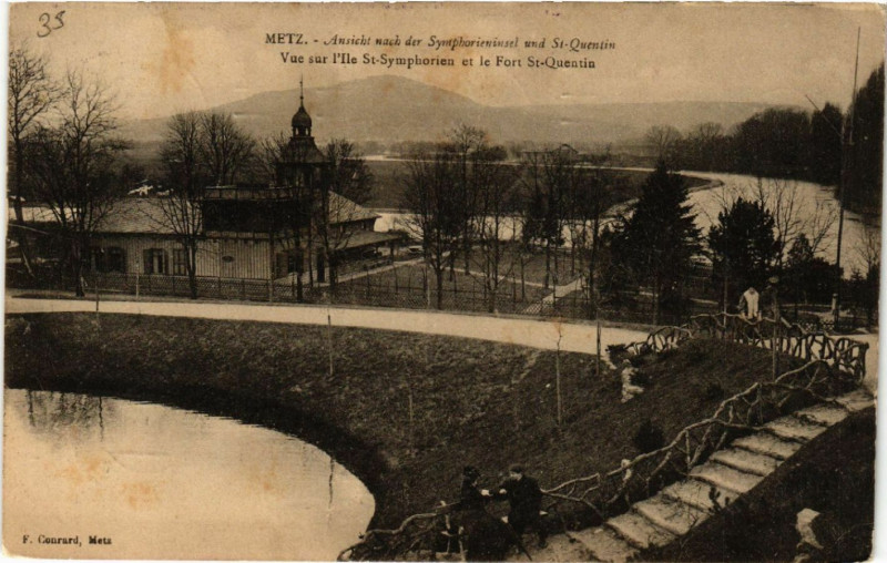 Carte postale ancienne Metz Ansicht nach des Symphorieninsel und Saint-Quentin Vue sur à Metz