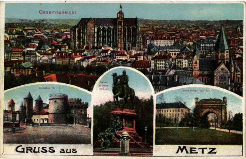 Carte postale ancienne Gruss aus Metz à Metz