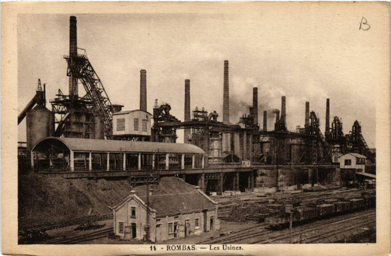 Carte postale ancienne Rombas - Les Usines à Rombas