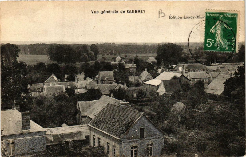 Carte postale ancienne Quierzy Vue générale à Quierzy