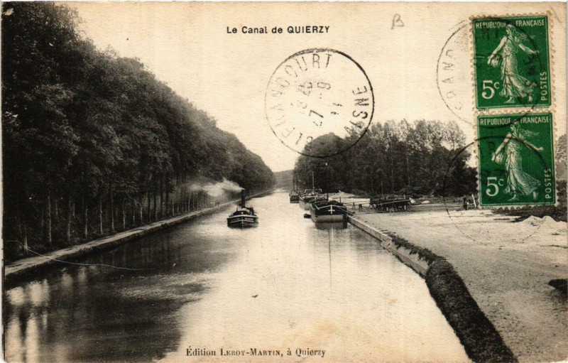 Carte postale ancienne Le Canal de Quierzy à Quierzy