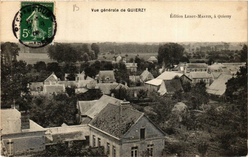 Carte postale ancienne Quierzy Vue générale à Quierzy