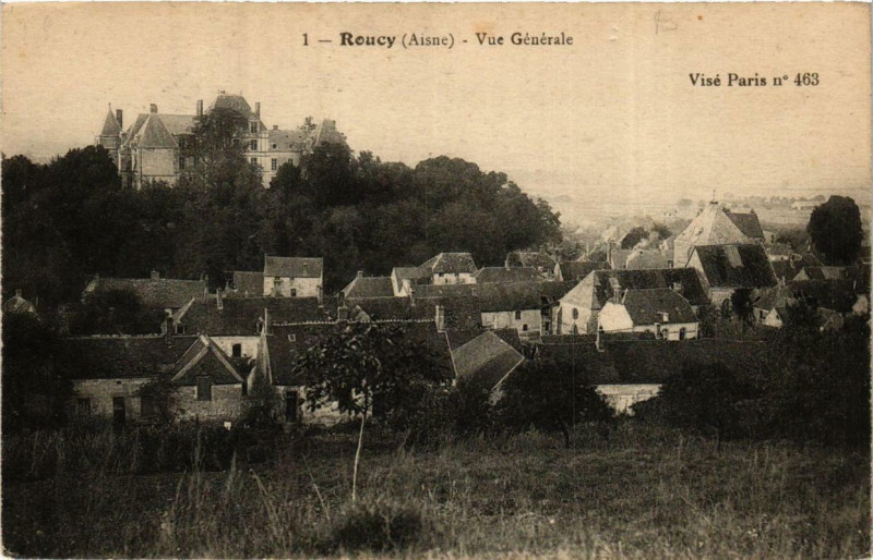 Carte postale ancienne Roucy Vue générale à Roucy