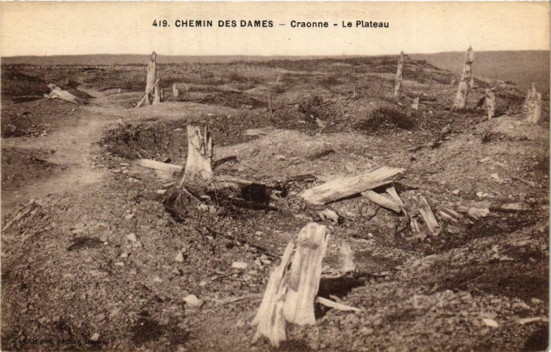 Carte postale ancienne Chemin des Dames. Craonne Le Plateau à Craonne