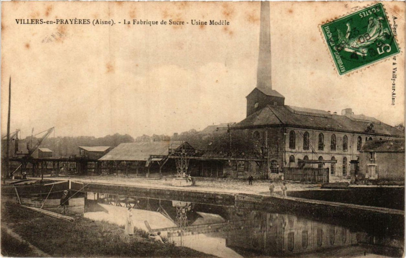 Carte postale ancienne Viller en Prayeres. La Fabrique de Sucre. Usine Modéle