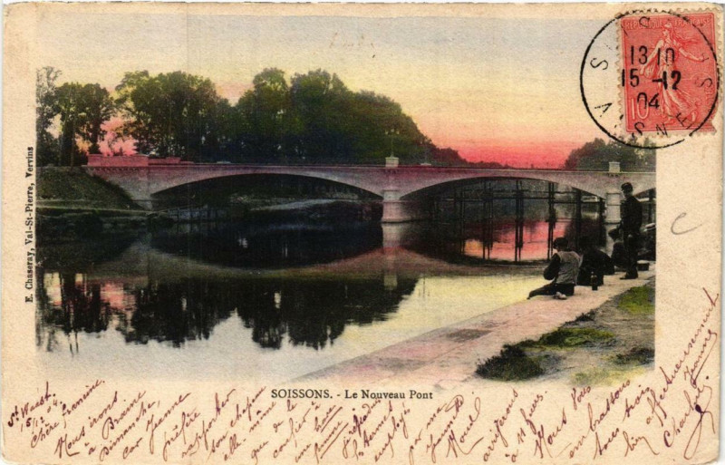 Carte postale ancienne Soissons Le Nouveau Pont à Soissons