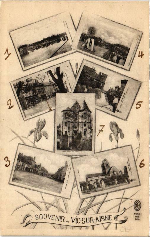 Carte postale ancienne Vic-sur-Aisne Souvenir à Vic-sur-Aisne