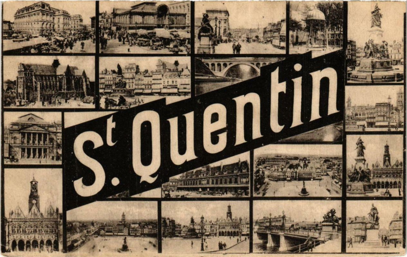 Carte postale ancienne Saint-Quentin Souvenir à Saint-Quentin
