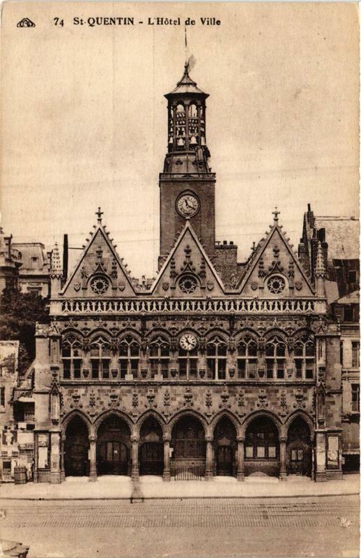 Carte postale ancienne Saint-Quentin Hotel de Ville à Saint-Quentin