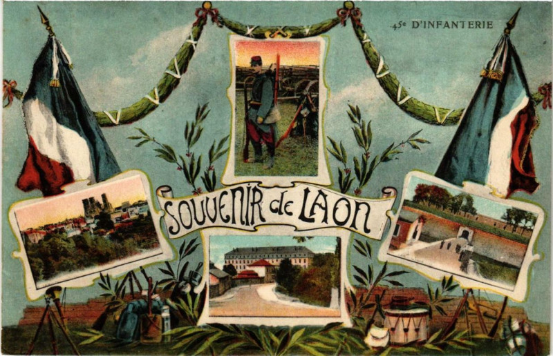 Carte postale ancienne Laon Souvenir à Laon