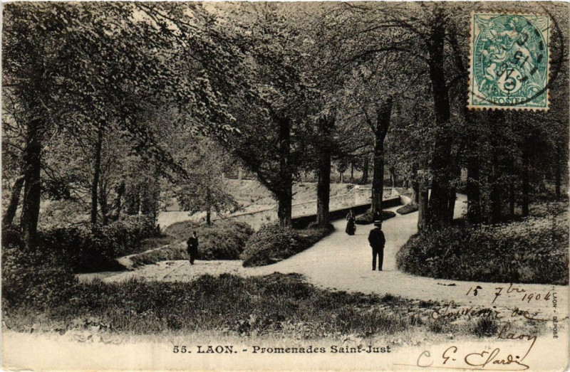 Carte postale ancienne Laon Promenades Saint-Just à Laon