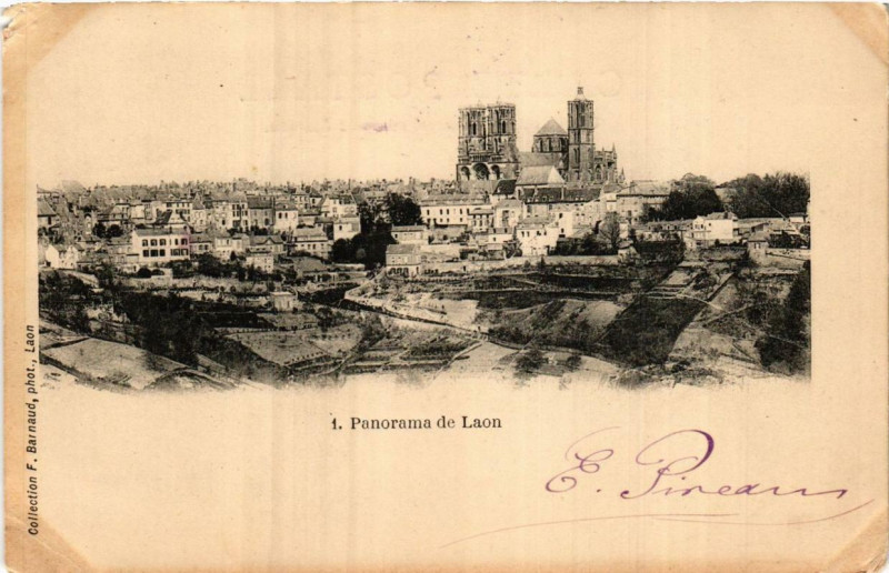 Carte postale ancienne Laon Panorama à Laon