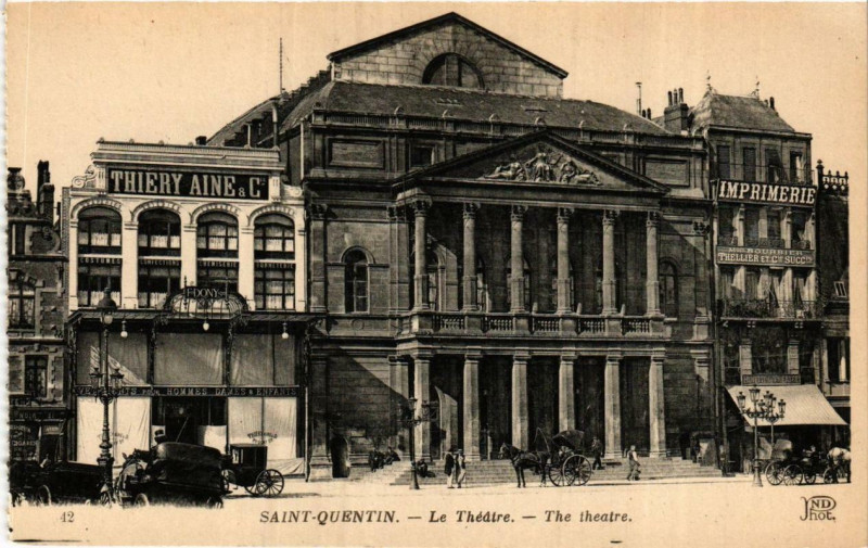 Carte postale ancienne Saint-Quentin Le Théatre à Saint-Quentin