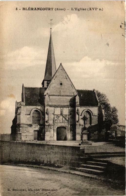 Carte postale ancienne Blerancourt L'Eglise à Blérancourt