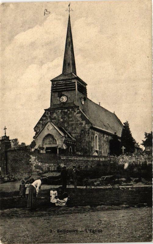 Carte postale ancienne Bellicourt. L'Eglise à Bellicourt