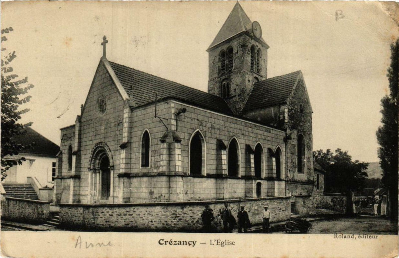 Carte postale ancienne Crezancy L'Eglise à Crézancy
