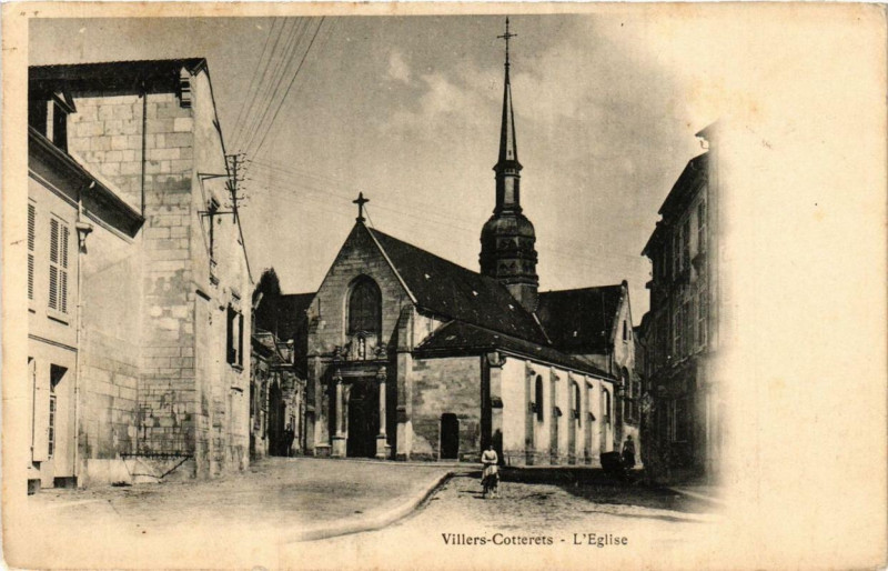 Carte postale ancienne Villers-Cotterets L'Eglise à Villers-Cotterêts