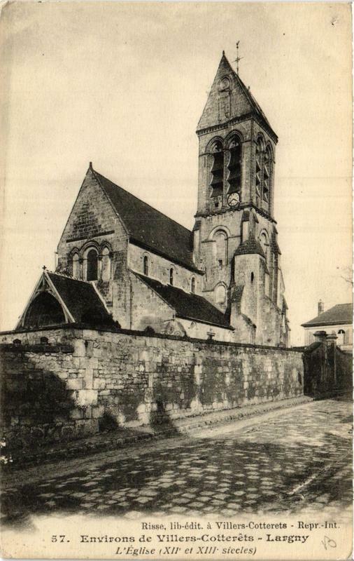 Carte postale ancienne Env. de Villers-Cotterets Largny Eglise à Villers-Cotterêts