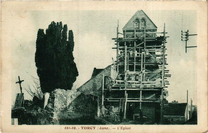 Carte postale ancienne Torcy. Eglise