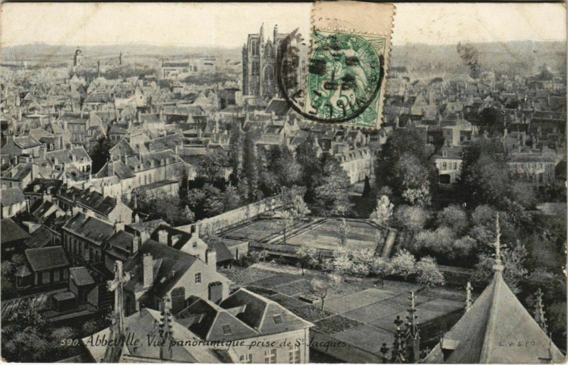 Carte postale ancienne Abbeville vue panoramique à Abbeville