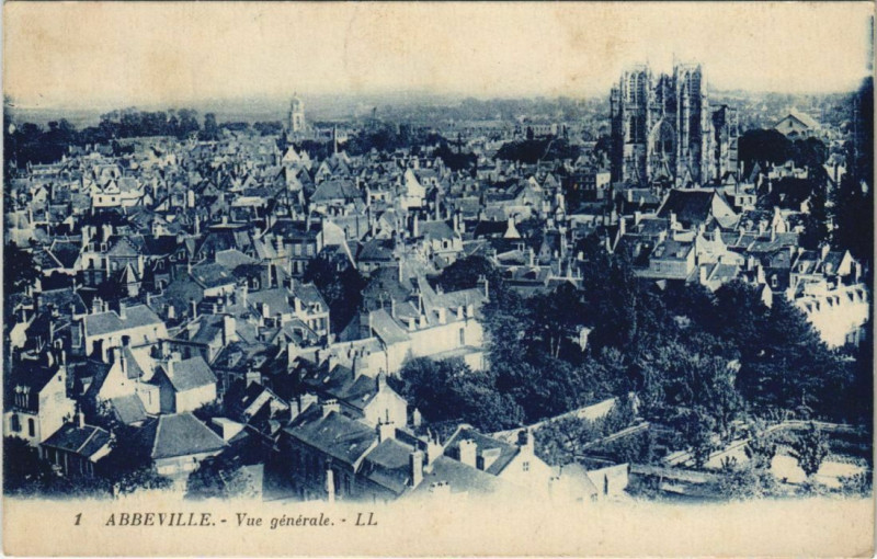 Carte postale ancienne Abbeville vue générale à Abbeville