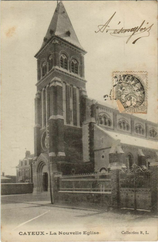 Carte postale ancienne Cayeux-sur-Mer La Nouvelle Eglise à Cayeux-sur-Mer