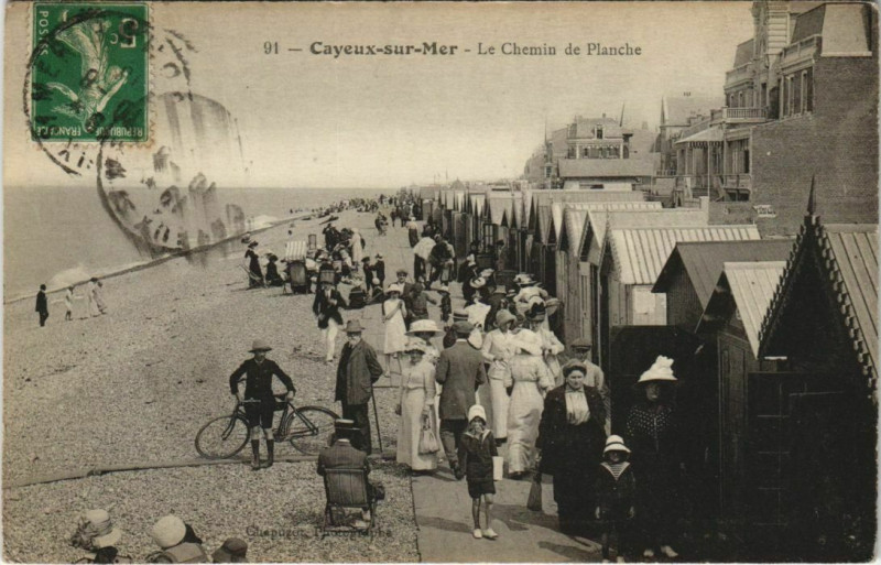 Carte postale ancienne Cayeux-sur-Mer Chemin de planches à Cayeux-sur-Mer