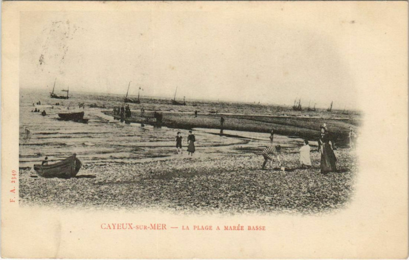 Carte postale ancienne Cayeux-sur-Mer La Plage a marée basse à Cayeux-sur-Mer